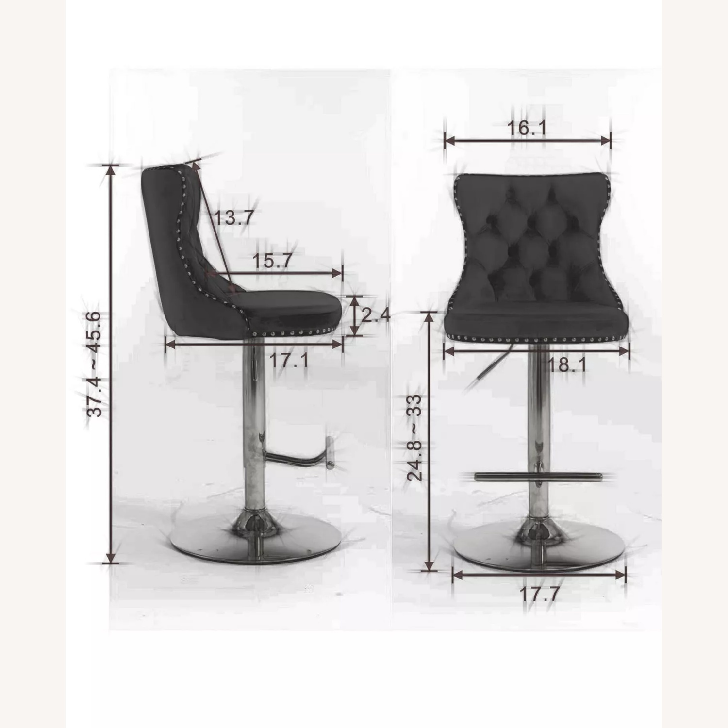 Macy's Pop-Maison Light Gray Velvet Stools - image-6