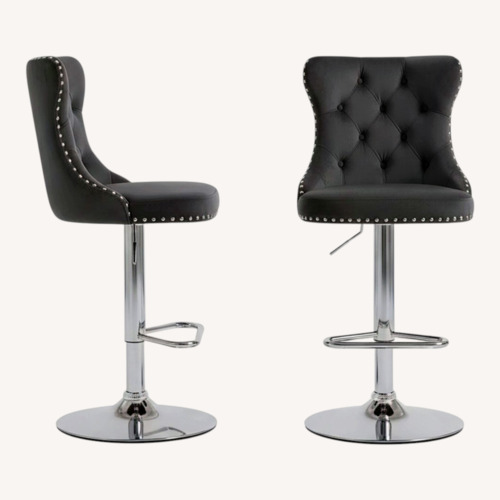 Used Macy's Pop-Maison Light Gray Velvet Stools for sale on AptDeco