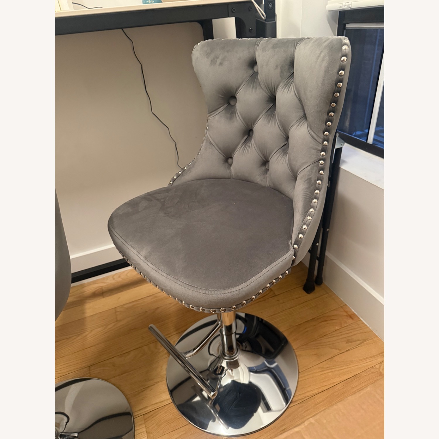 Macy's Pop-Maison Light Gray Velvet Stools - image-2