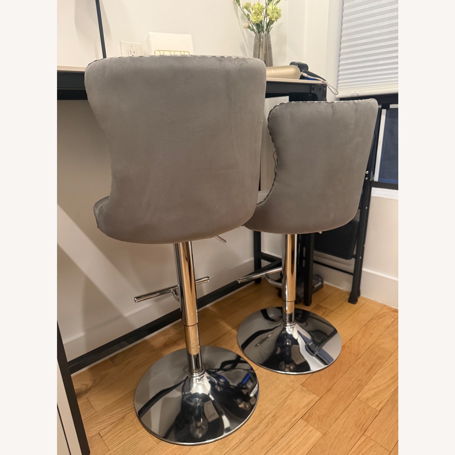 Macy's Pop-Maison Light Gray Velvet Stools - image-3