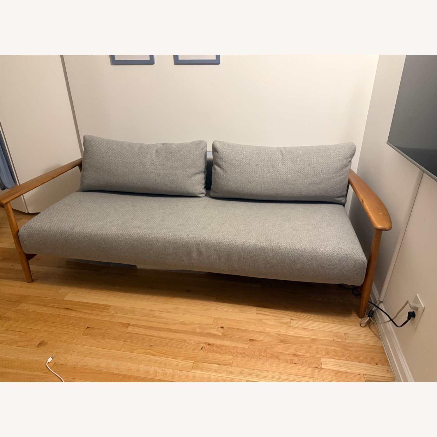 CB2 Light Gray Fabric Sleeper Sofa - image-1