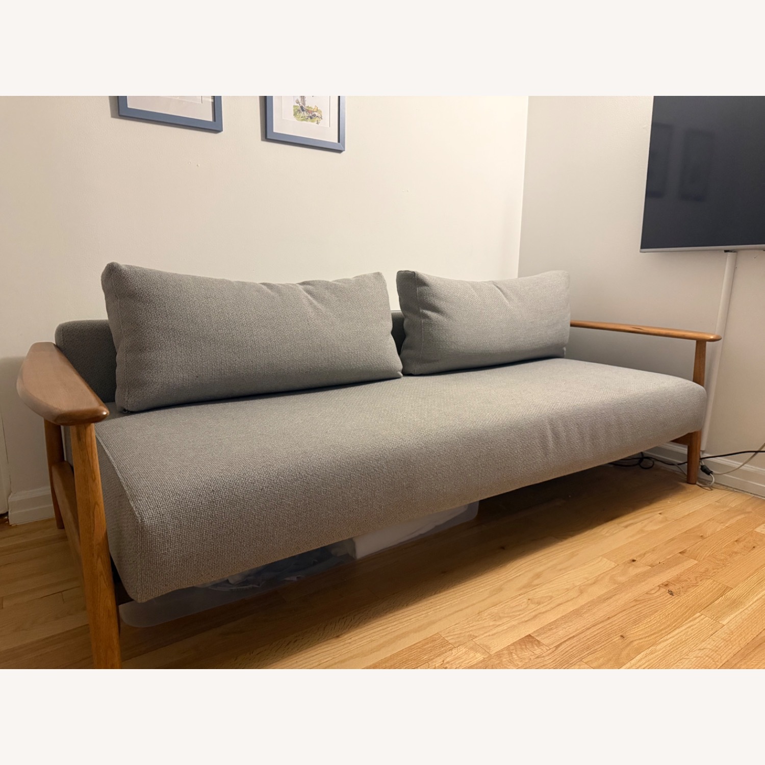 CB2 Light Gray Fabric Sleeper Sofa - image-2