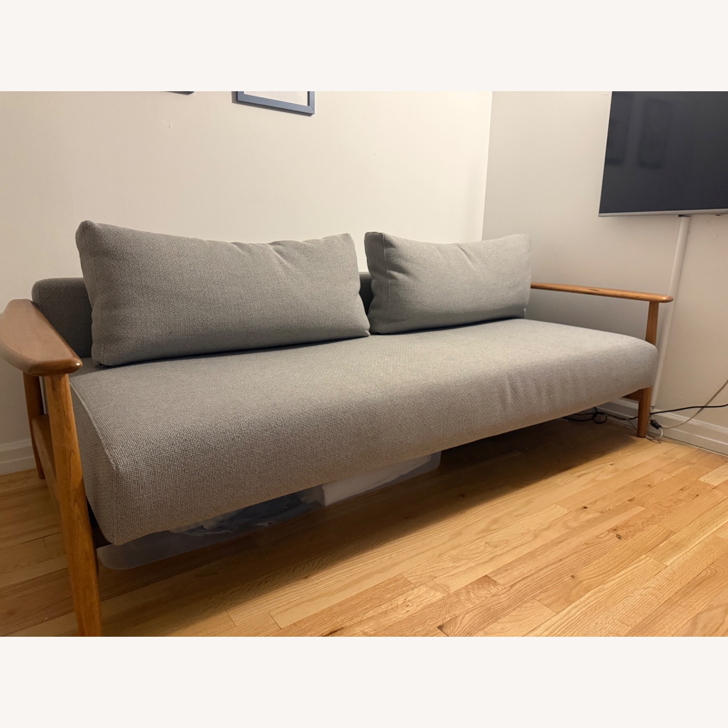 CB2 Light Gray Fabric Sleeper Sofa - image-3