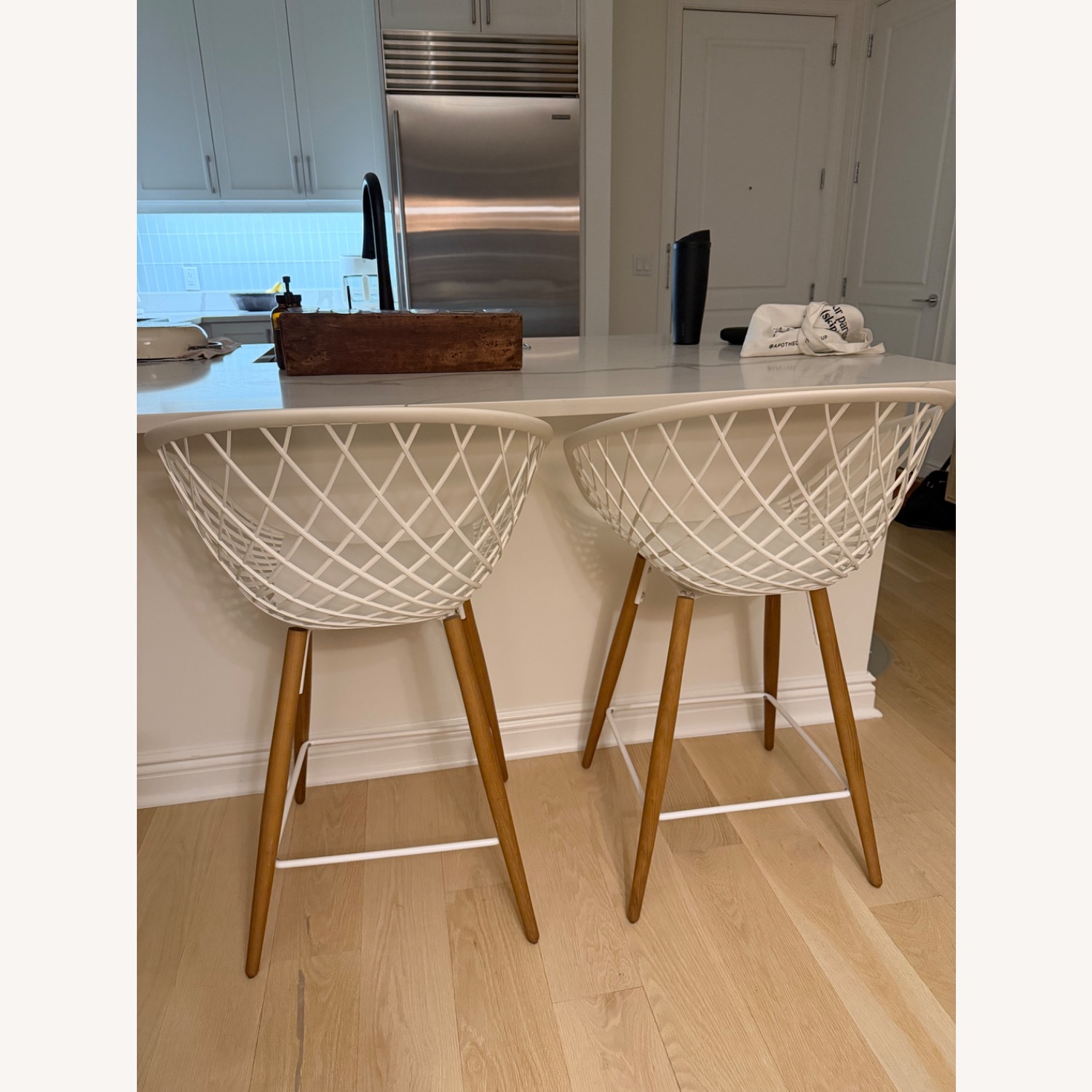 CB2 White Plastic Stools - image-3