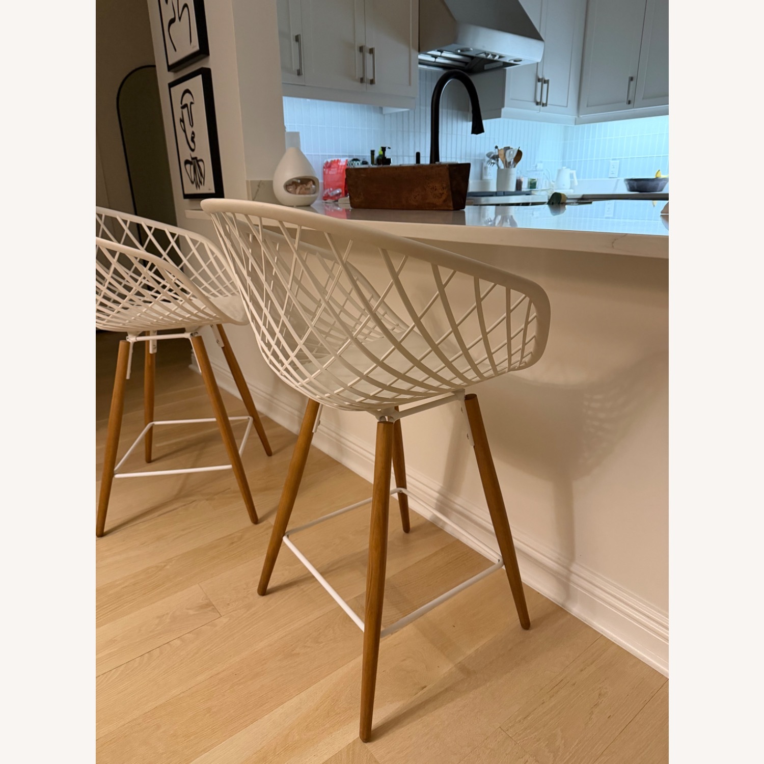 CB2 White Plastic Stools - image-2