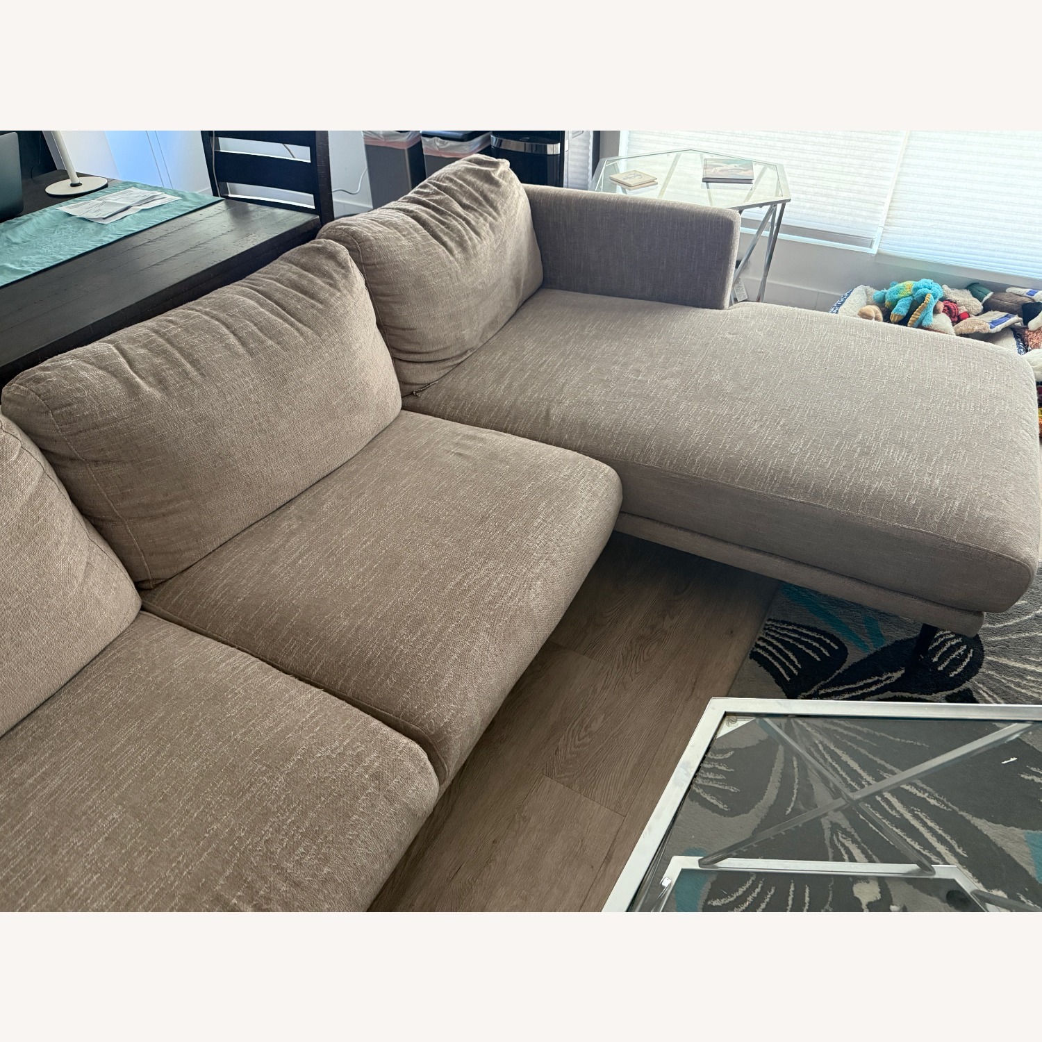 Living Spaces Light Gray 2 Piece Sectional - image-4