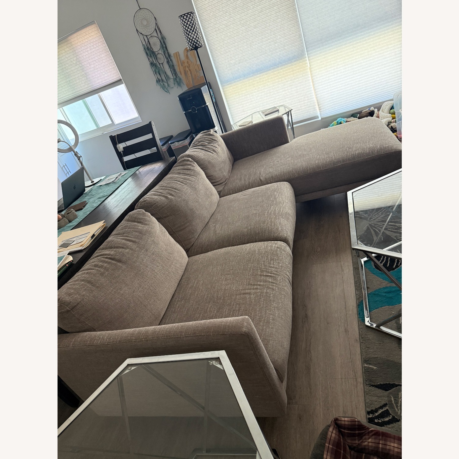 Living Spaces Light Gray 2 Piece Sectional - image-2