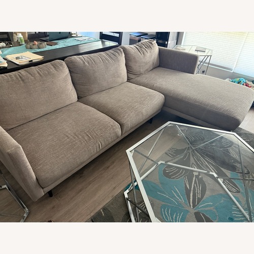 Used Living Spaces Light Gray 2 Piece Sectional for sale on AptDeco