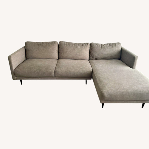 Used Living Spaces Light Gray 2 Piece Sectional for sale on AptDeco