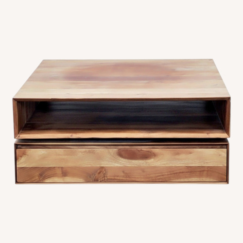 Used CB2 Spin Rotating Coffee Table with Two Drawers for sale on AptDeco