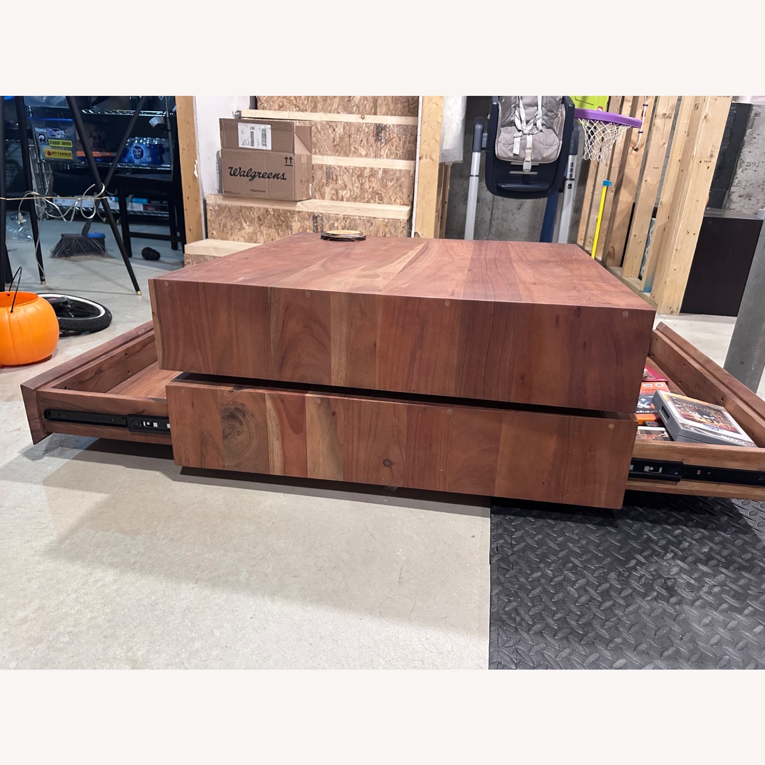 CB2 Spin Rotating Coffee Table with Two Drawers - image-7