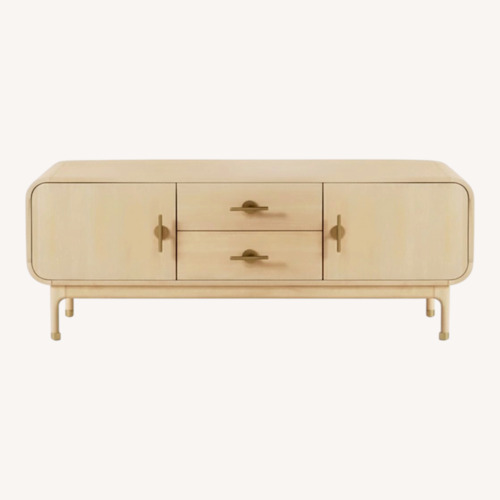 Used Anthropologie Natural Wood Media Storage for sale on AptDeco