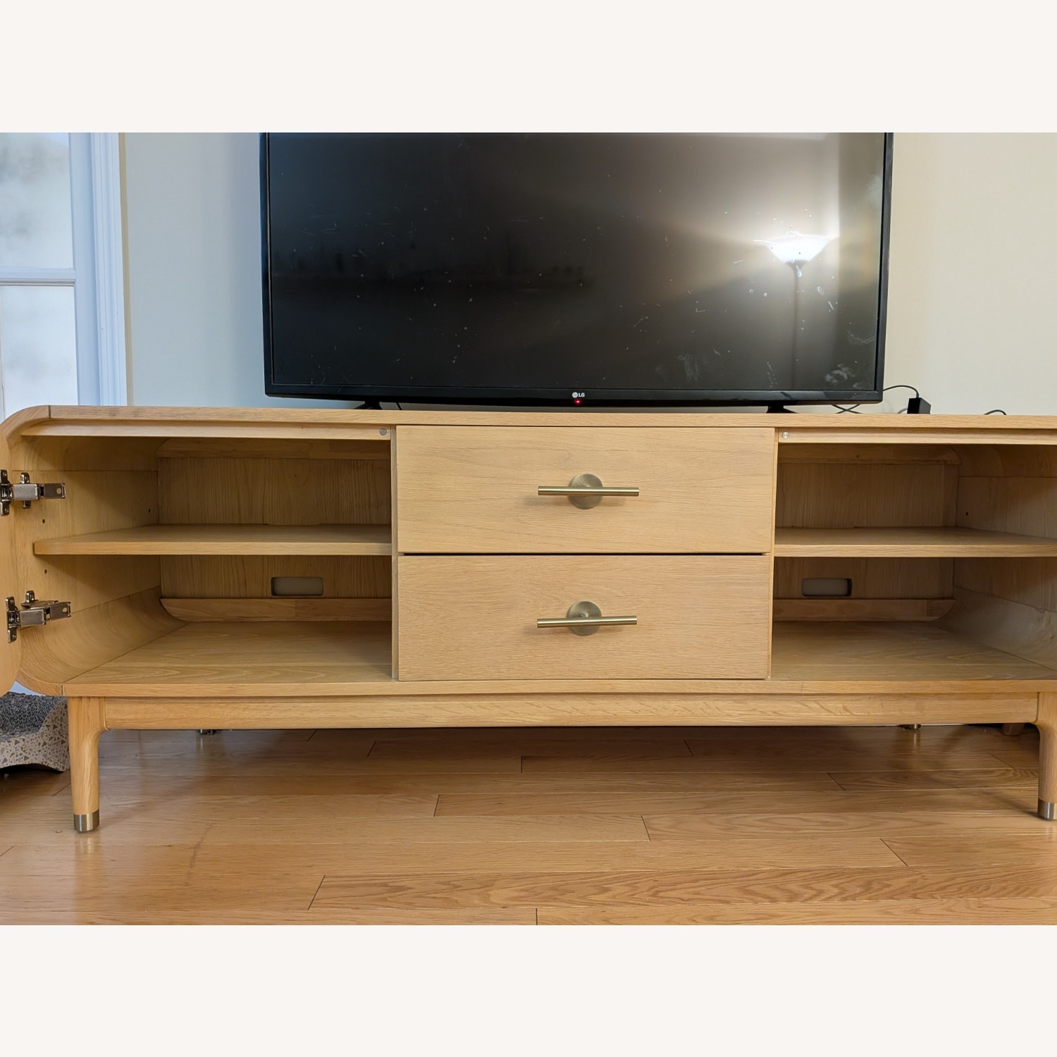 Anthropologie Natural Wood Media Storage - image-6