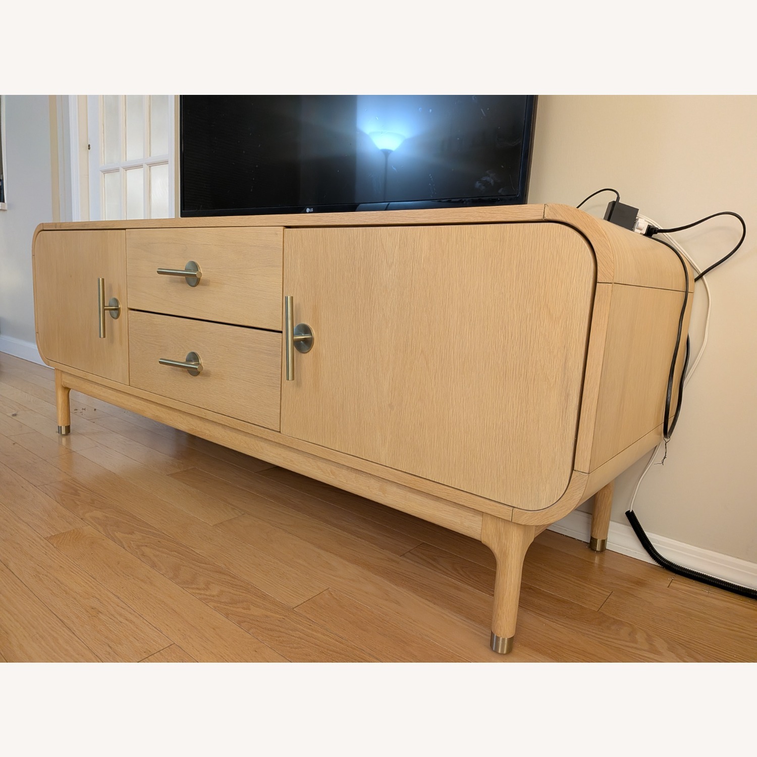 Anthropologie Natural Wood Media Storage - image-2