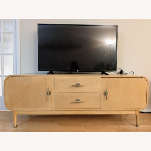 Used Anthropologie Natural Wood Media Storage for sale on AptDeco