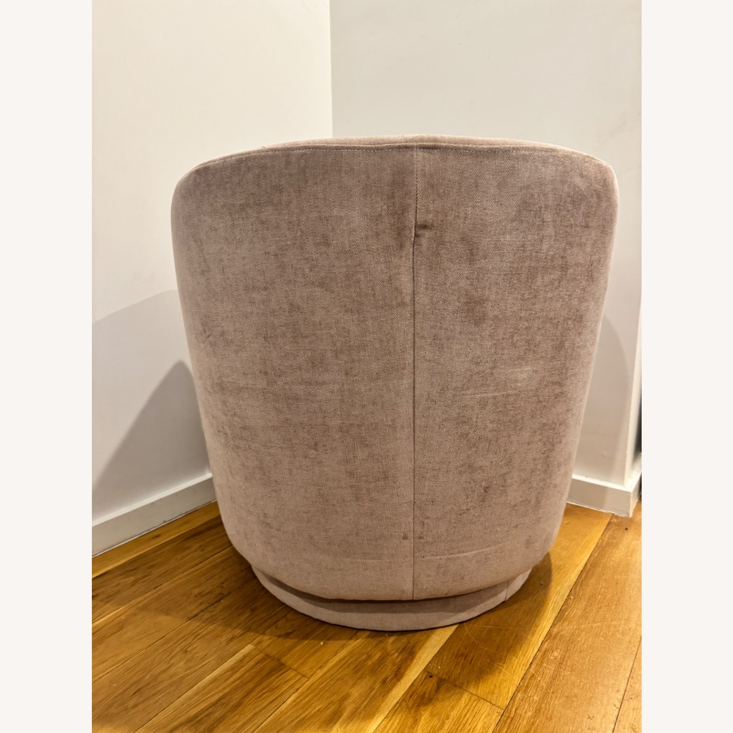 West Elm Pale Pink Swivel Chair - image-6