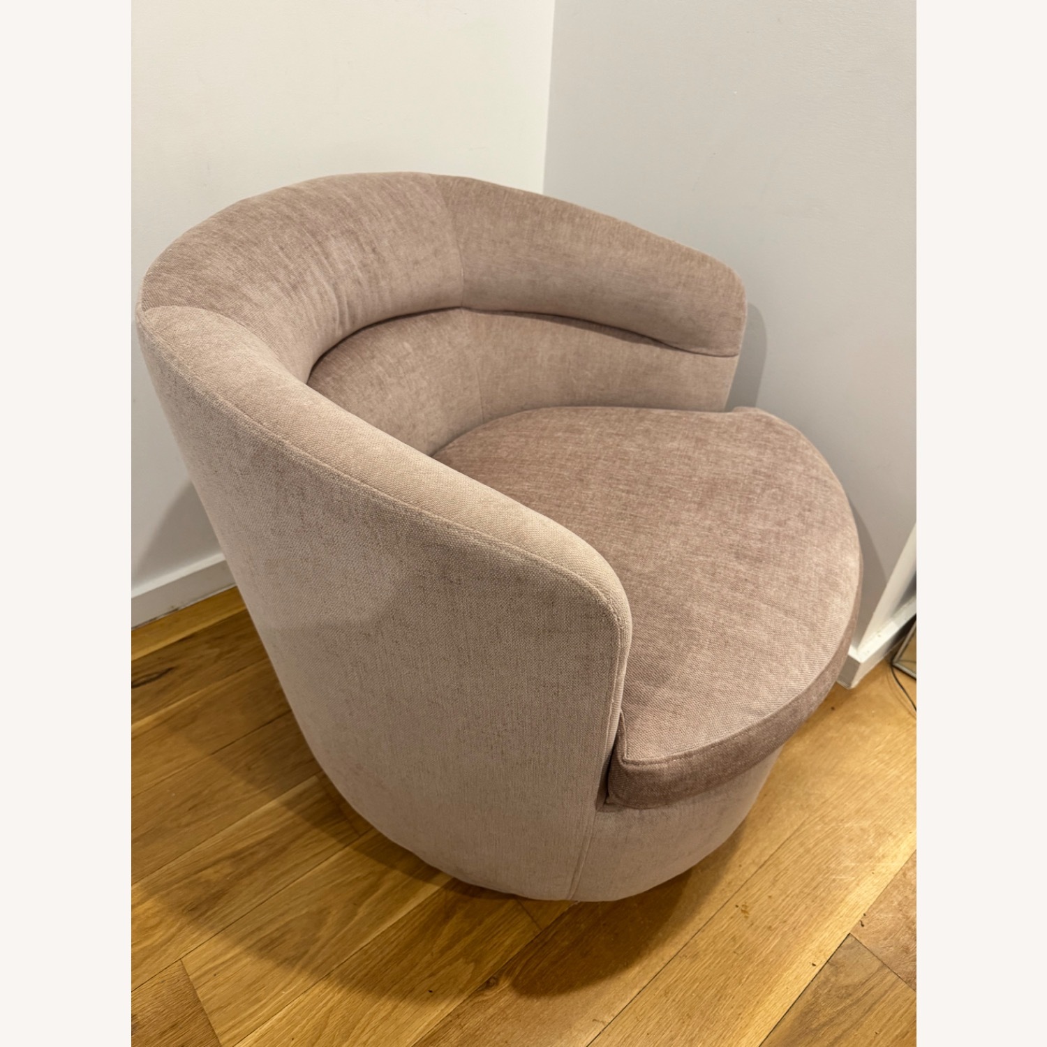 West Elm Pale Pink Swivel Chair - image-1