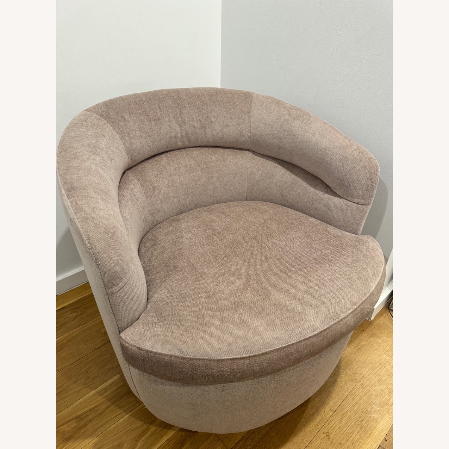 West Elm Pale Pink Swivel Chair - image-2