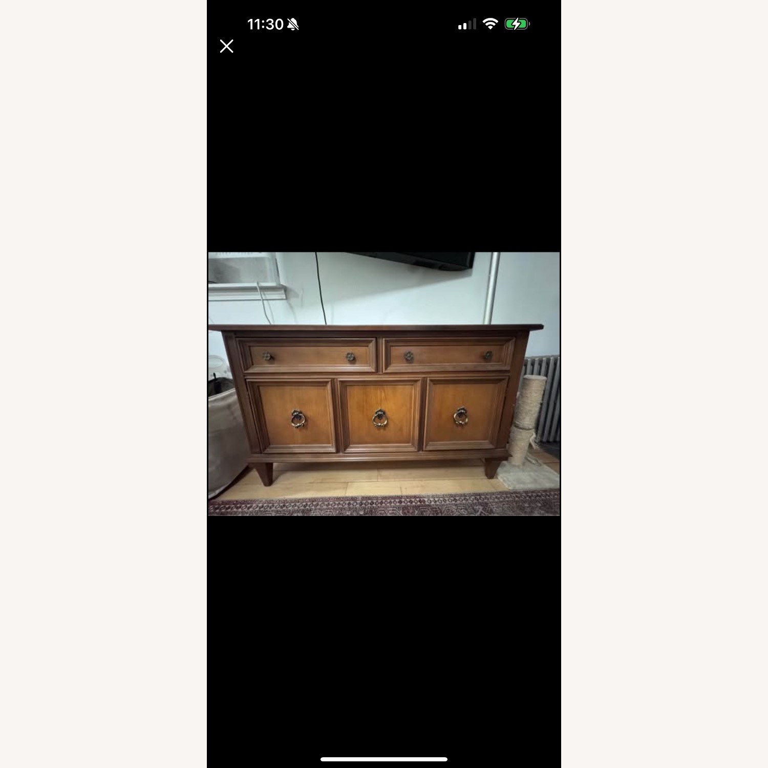 Vintage Light Brown Wood Sideboard - image-2