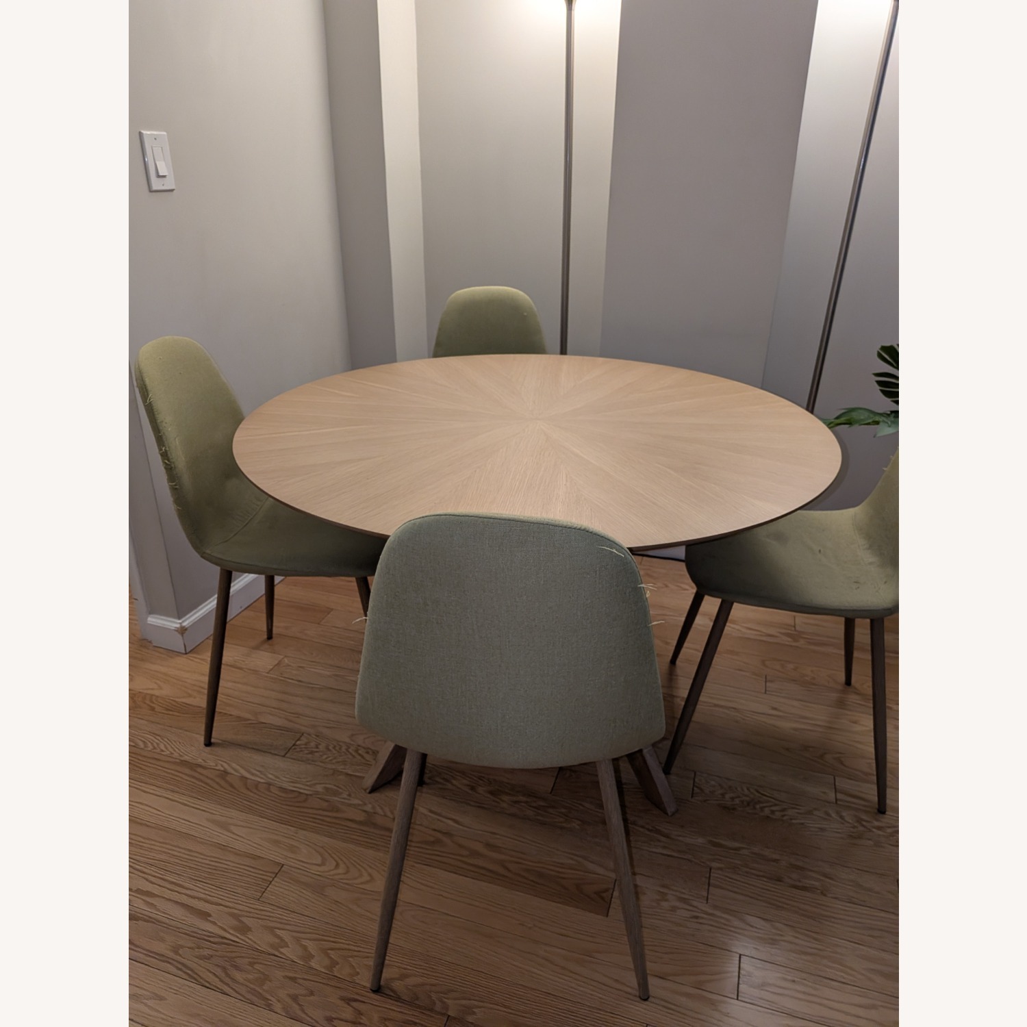 Natural Wood Dining Sets (Round Table + 4 Chairs) - image-1