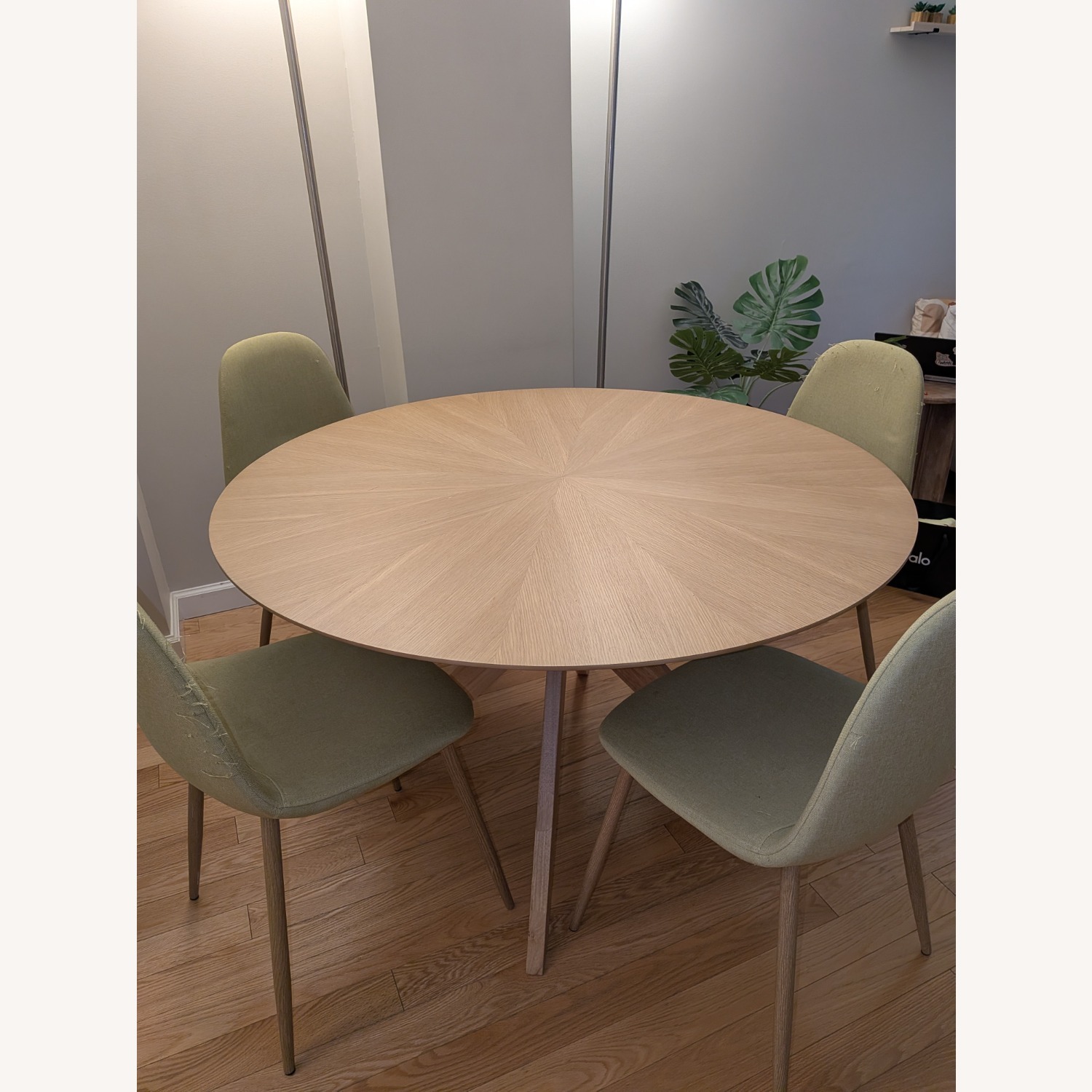 Natural Wood Dining Sets (Round Table + 4 Chairs) - image-3