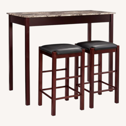 Used Wayfair Black Wood High Bar Table + 2 Chairs Sets for sale on AptDeco