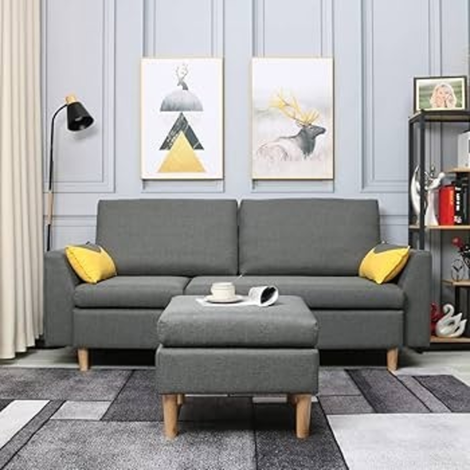 Amazon Light Gray 3+ Seater Sofa - image-6