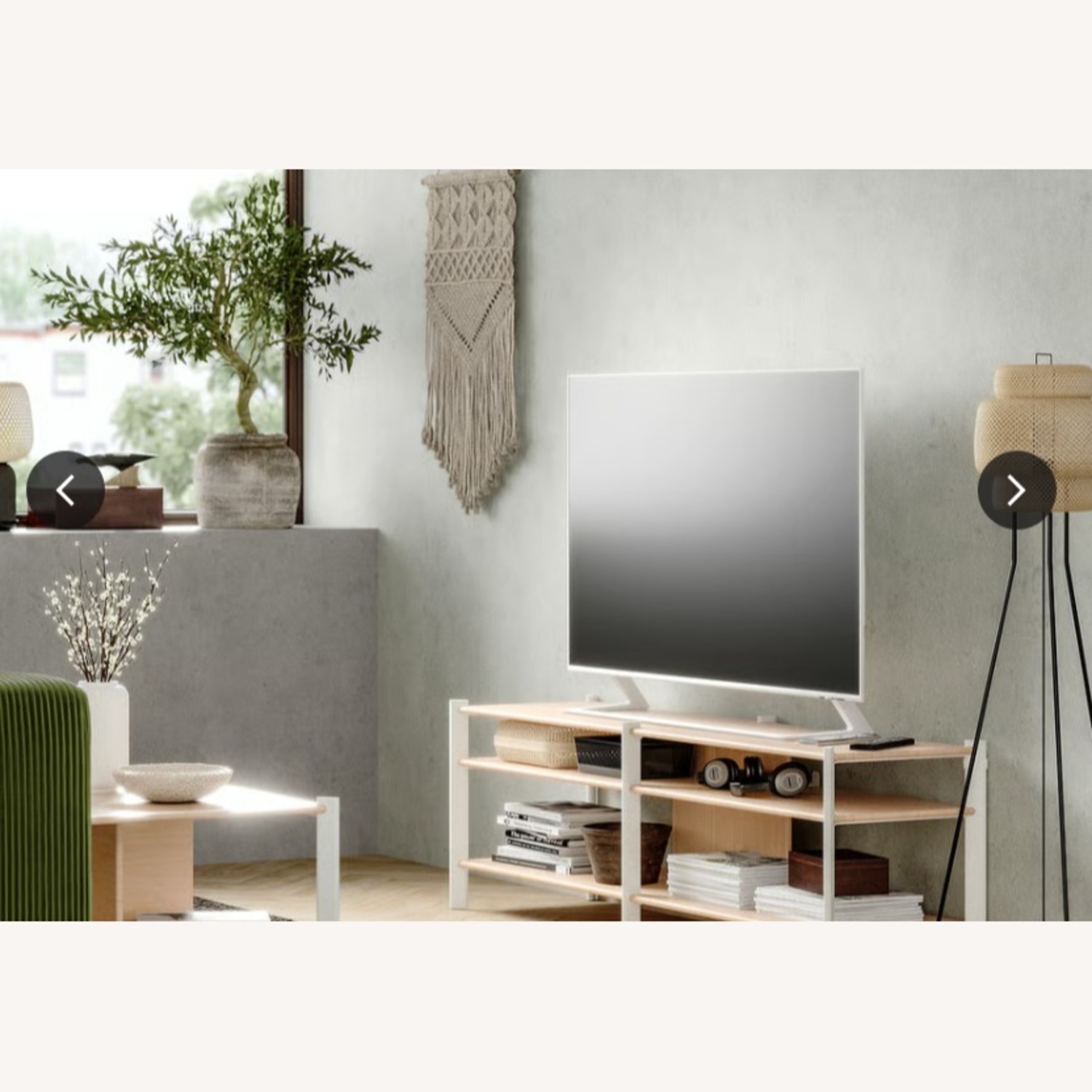 IKEA Jattesta TV Unit White Light Bamboo - image-2