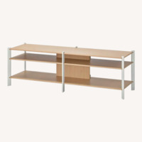 IKEA Jattesta TV Unit White Light Bamboo