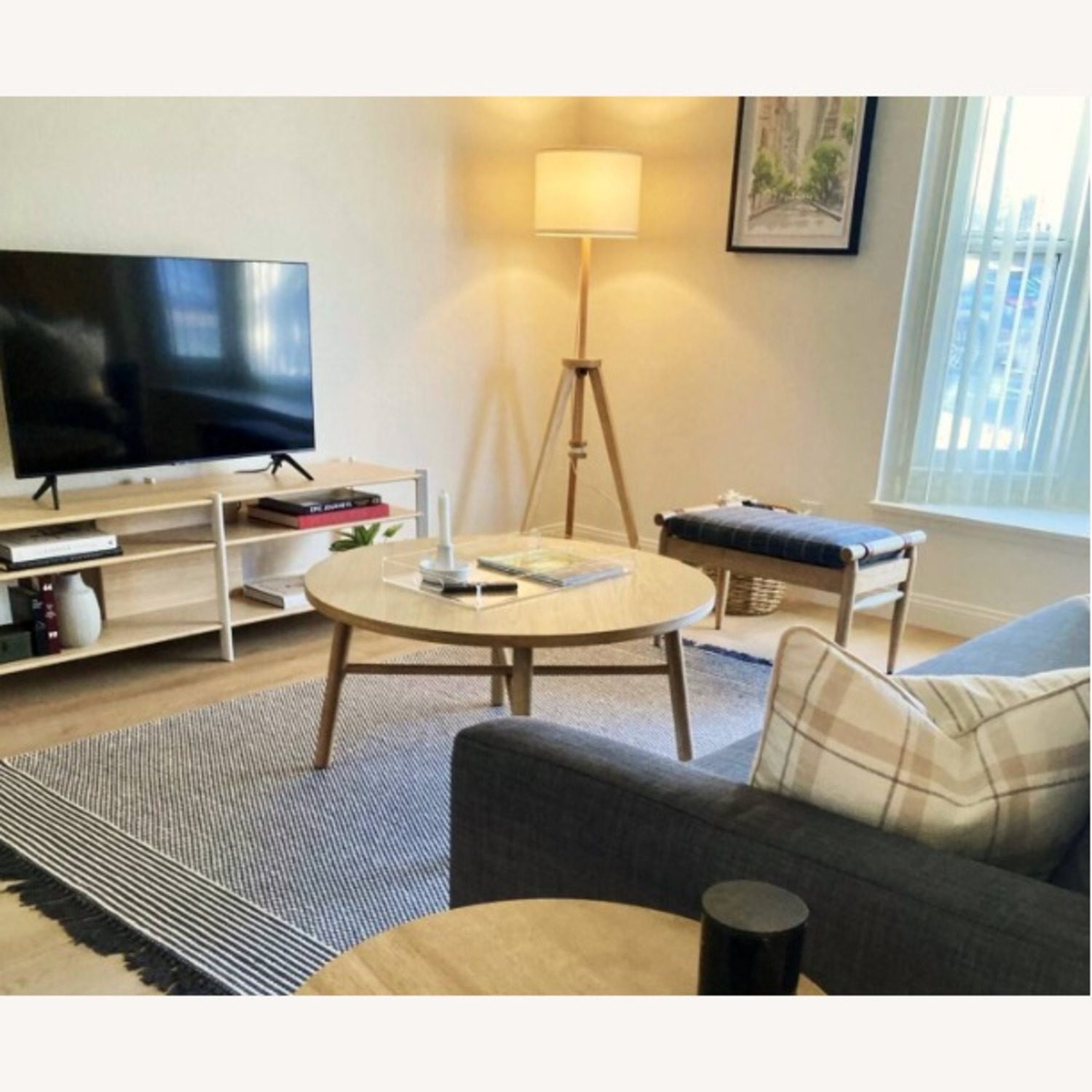 IKEA Jattesta TV Unit White Light Bamboo - image-5