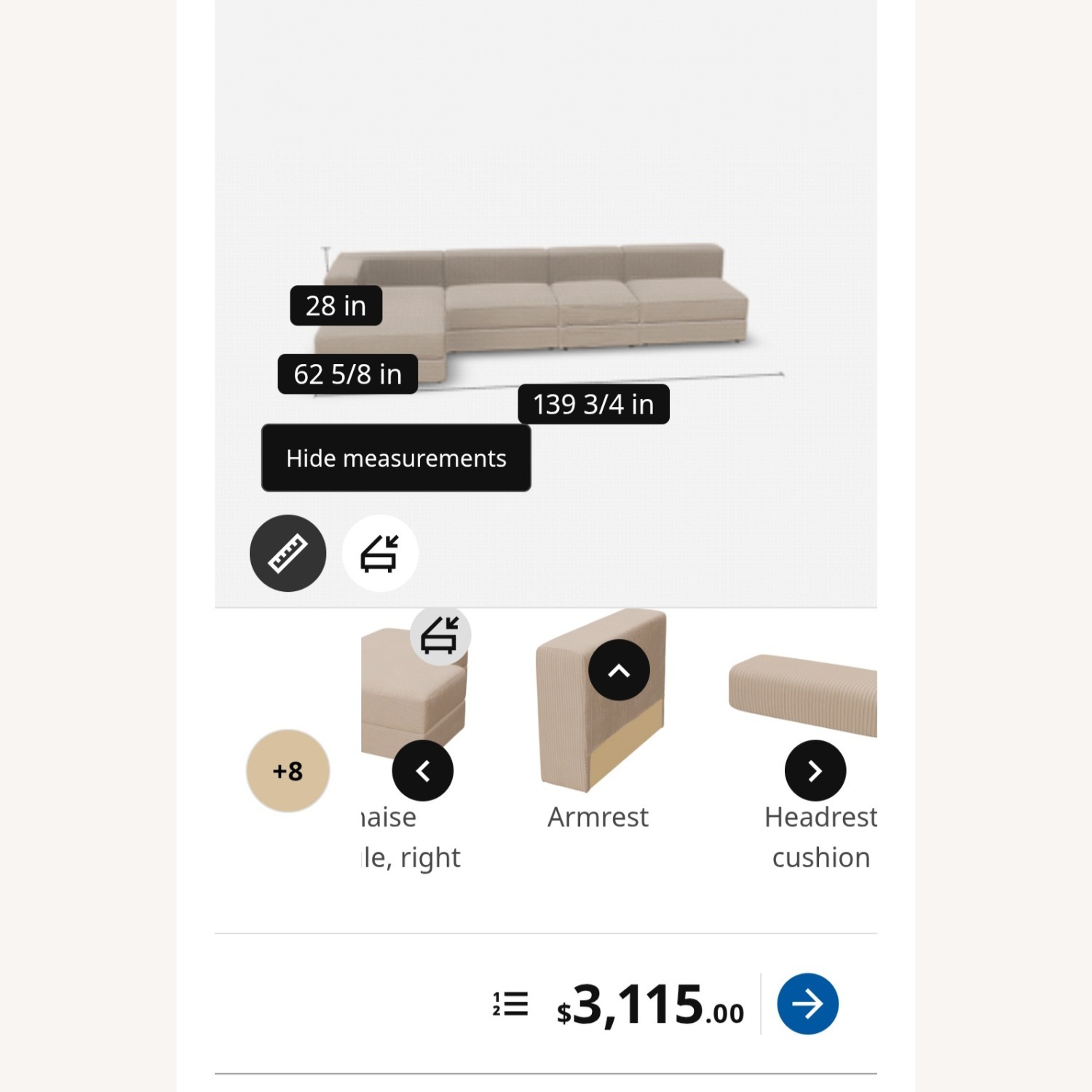 IKEA Jattebo Natural Fabric 3+ Piece Sectional - image-5
