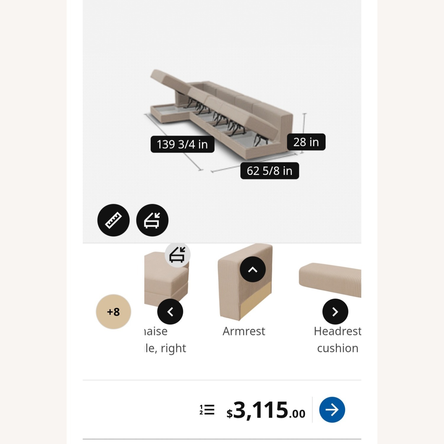 IKEA Jattebo Natural Fabric 3+ Piece Sectional - image-4