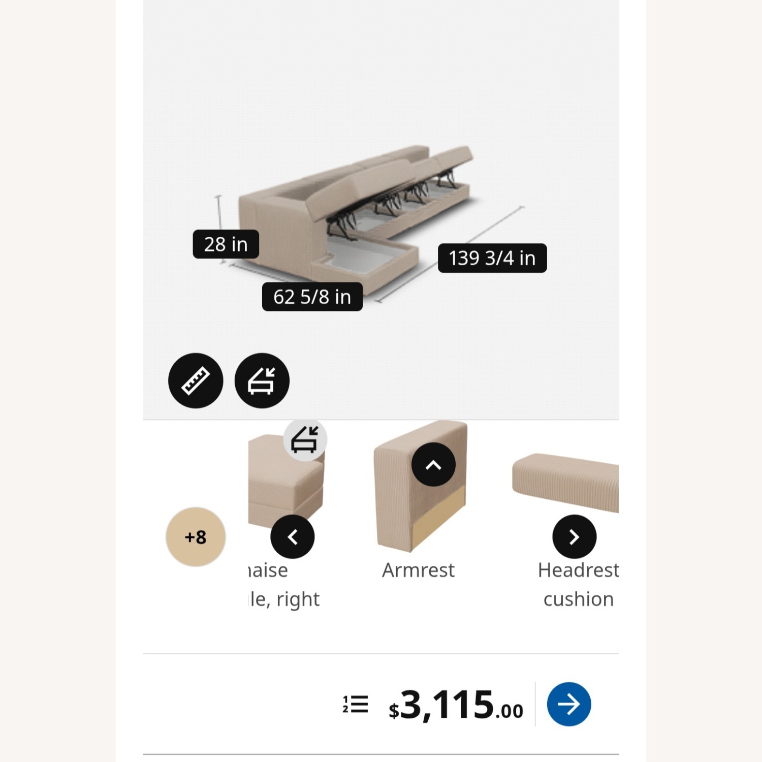 IKEA Jattebo Natural Fabric 3+ Piece Sectional - image-3