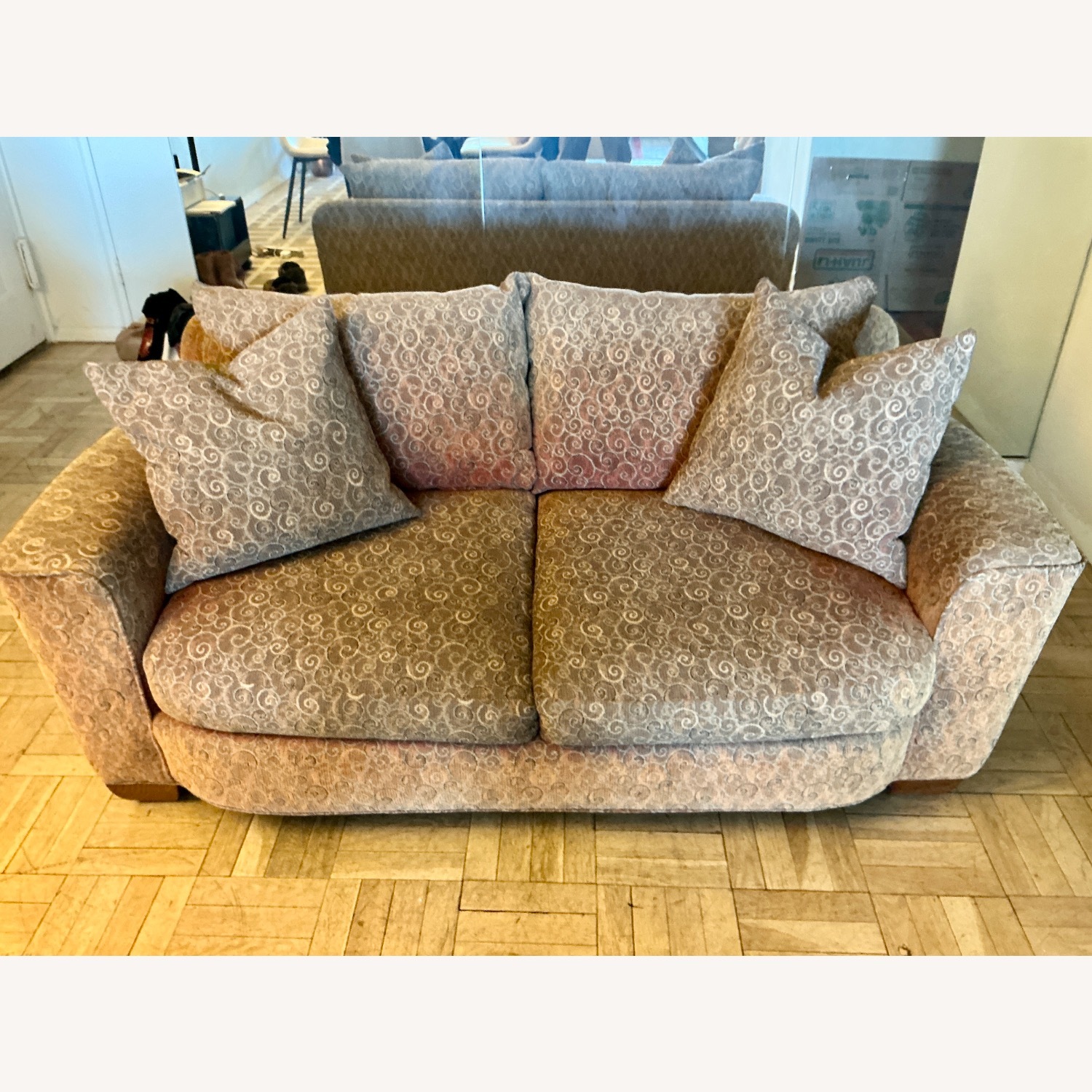 Vintage/Antique Fabric 2 Seater Sofa - image-1