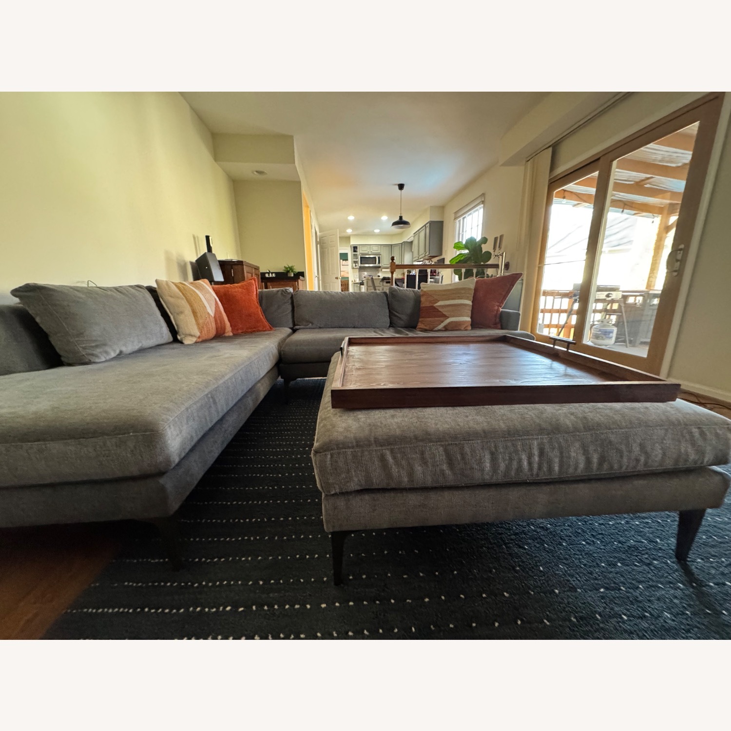 West Elm Andes Light Gray 2 Piece Sectional - image-2