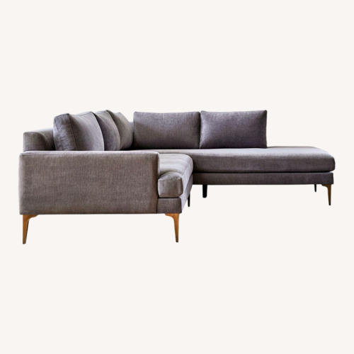 Used West Elm Andes Light Gray 2 Piece Sectional for sale on AptDeco