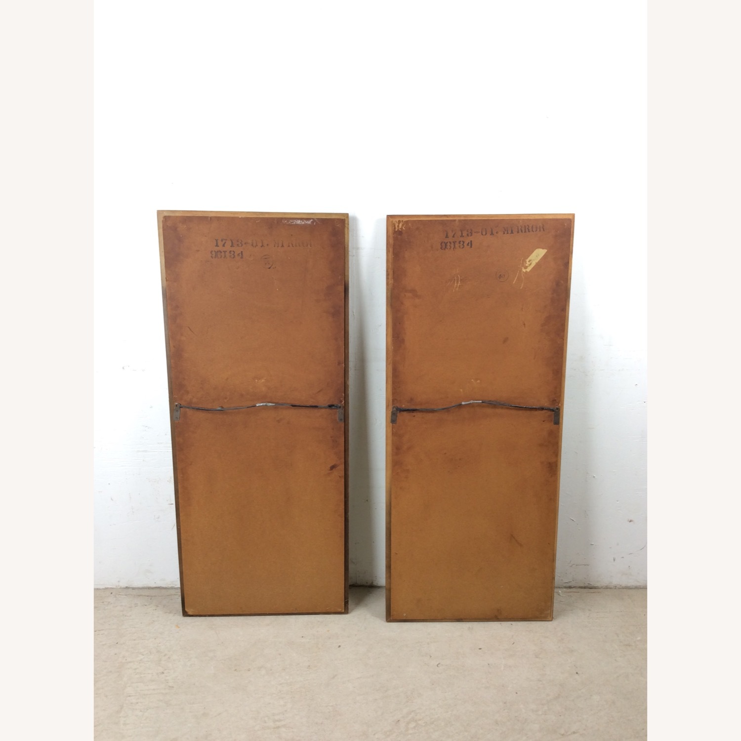 Pair of Mid Century Wall Mirrors w Burlwood Inlay - image-20