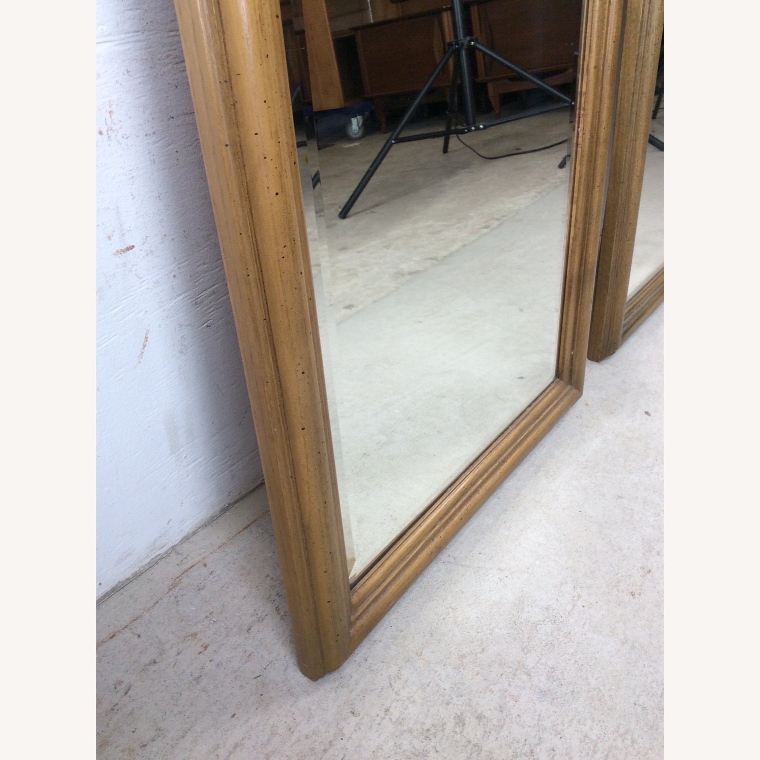 Pair of Mid Century Wall Mirrors w Burlwood Inlay - image-16