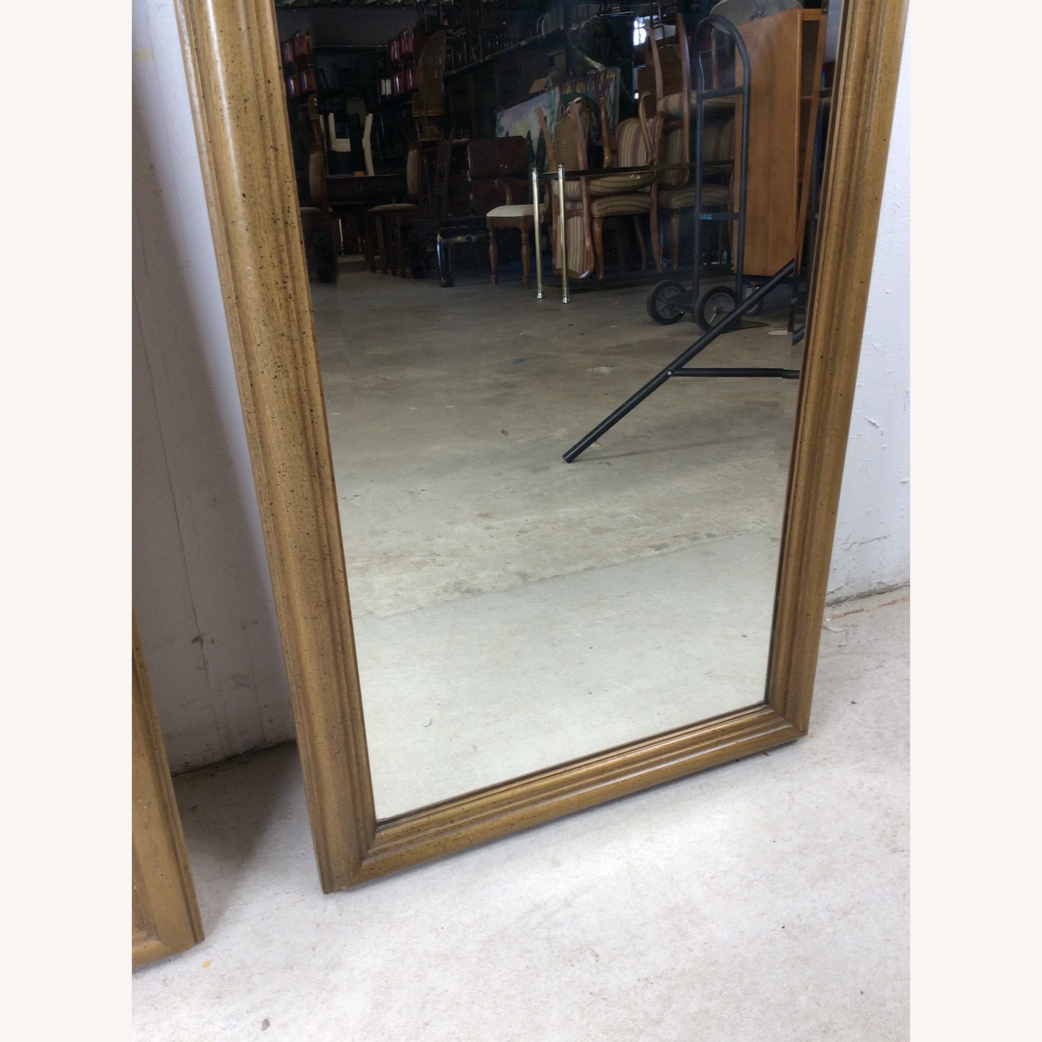 Pair of Mid Century Wall Mirrors w Burlwood Inlay - image-13