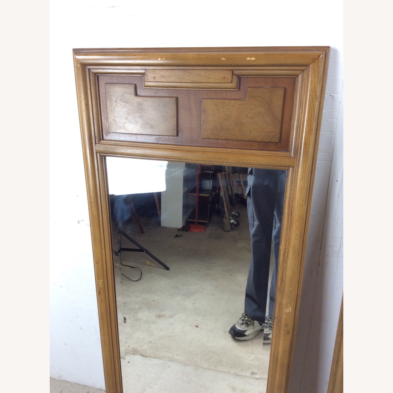 Pair of Mid Century Wall Mirrors w Burlwood Inlay - image-11