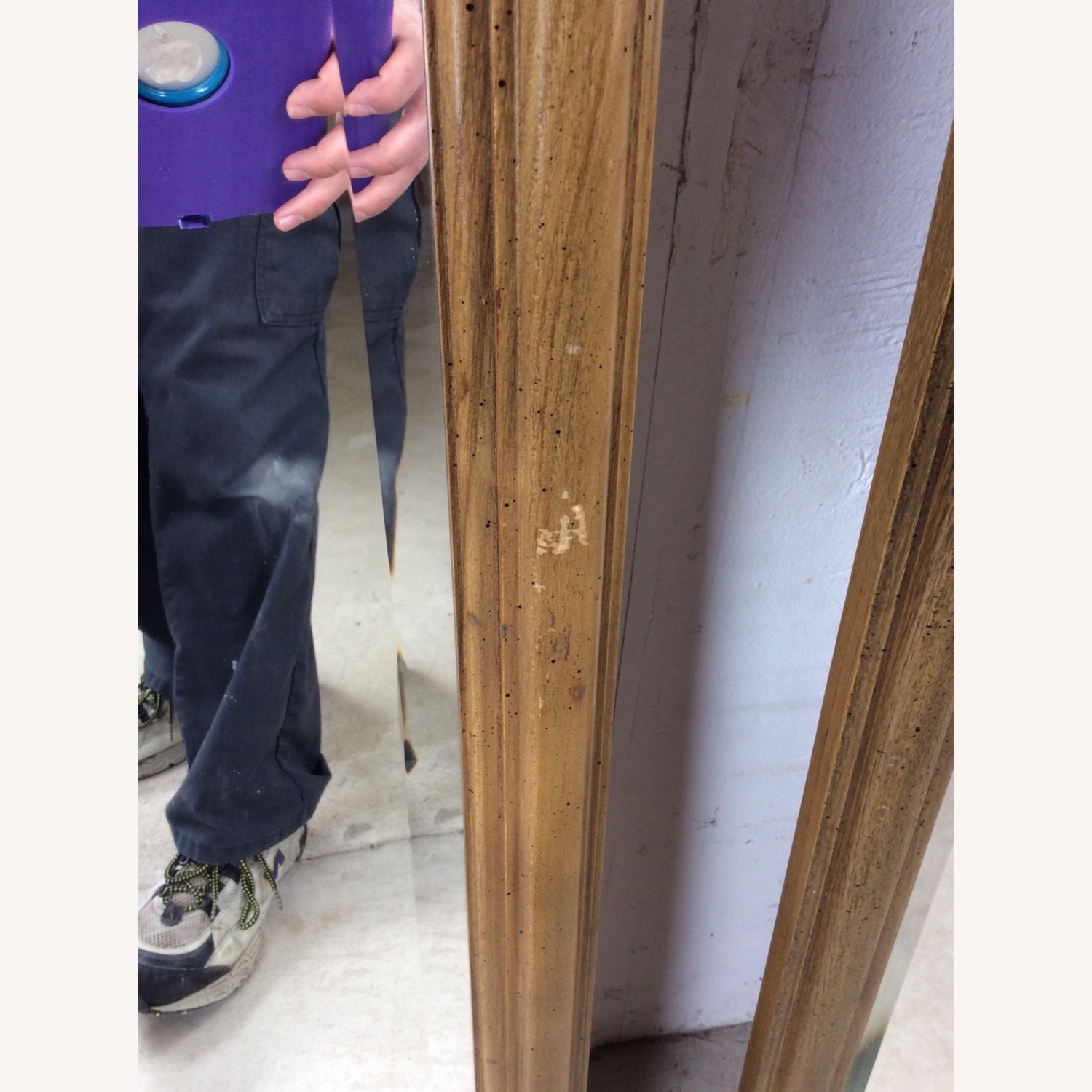 Pair of Mid Century Wall Mirrors w Burlwood Inlay - image-9