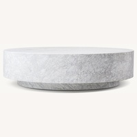 Restoration Hardware Marble Plinth Round Coffee Table