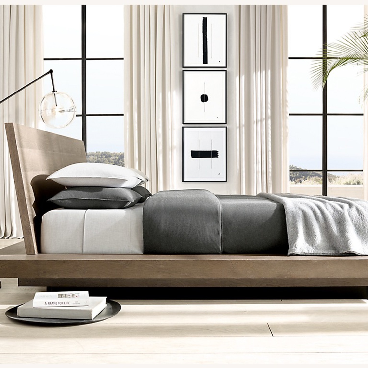 Restoration Hardware Dark Brown Wood King Bed - image-4