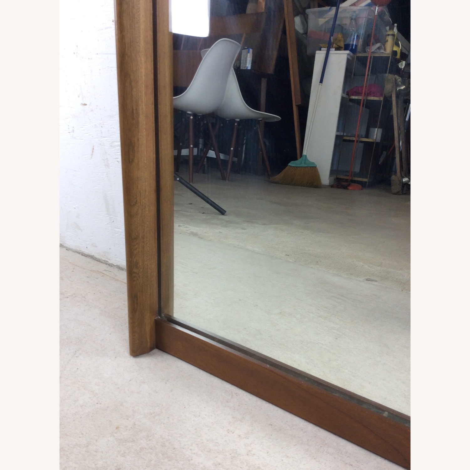 Mid Century Mirror with Unique Curved Top Frame - image-10
