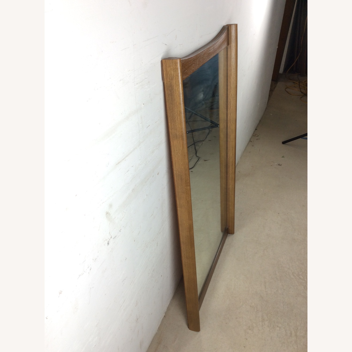 Mid Century Mirror with Unique Curved Top Frame - image-12