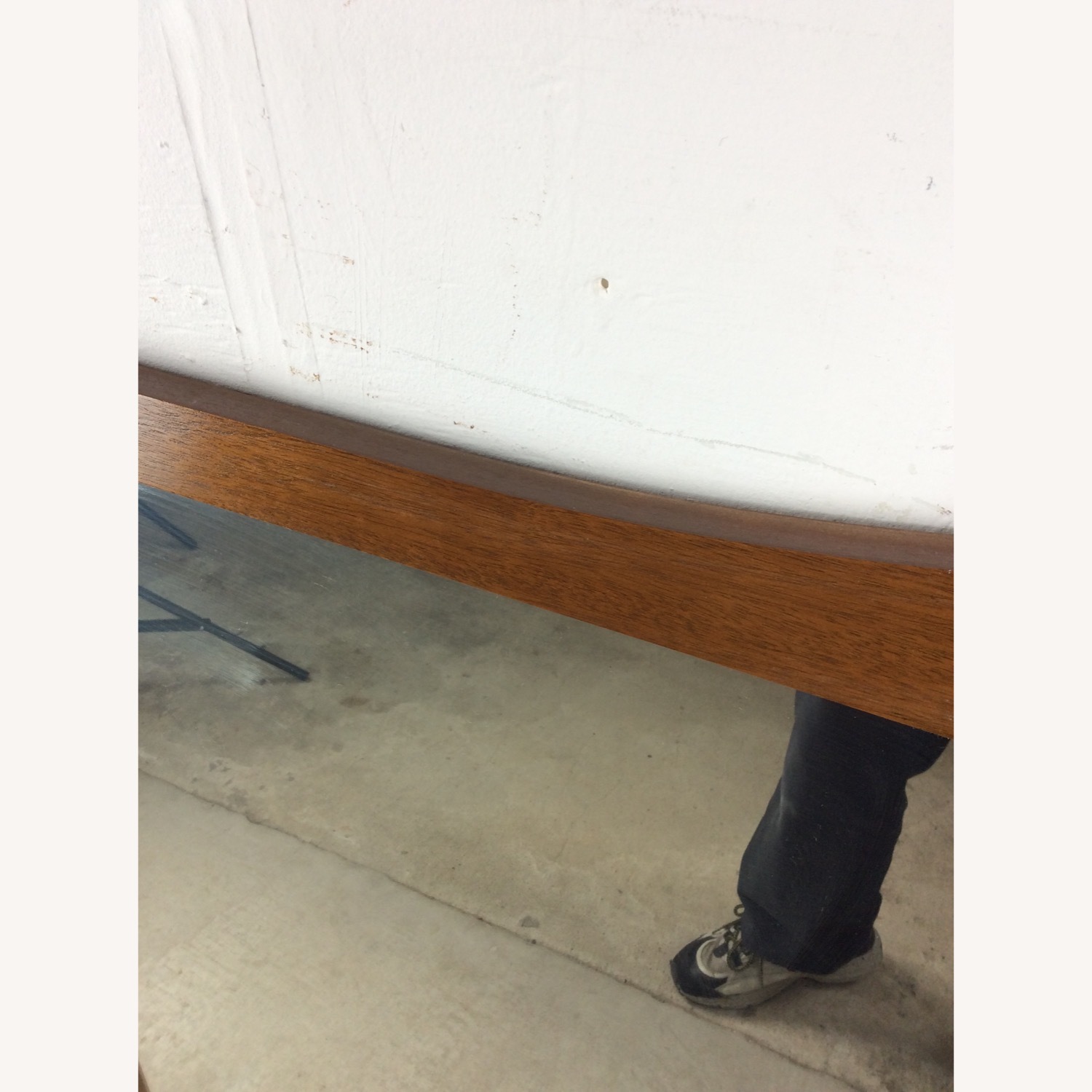 Mid Century Mirror with Unique Curved Top Frame - image-6