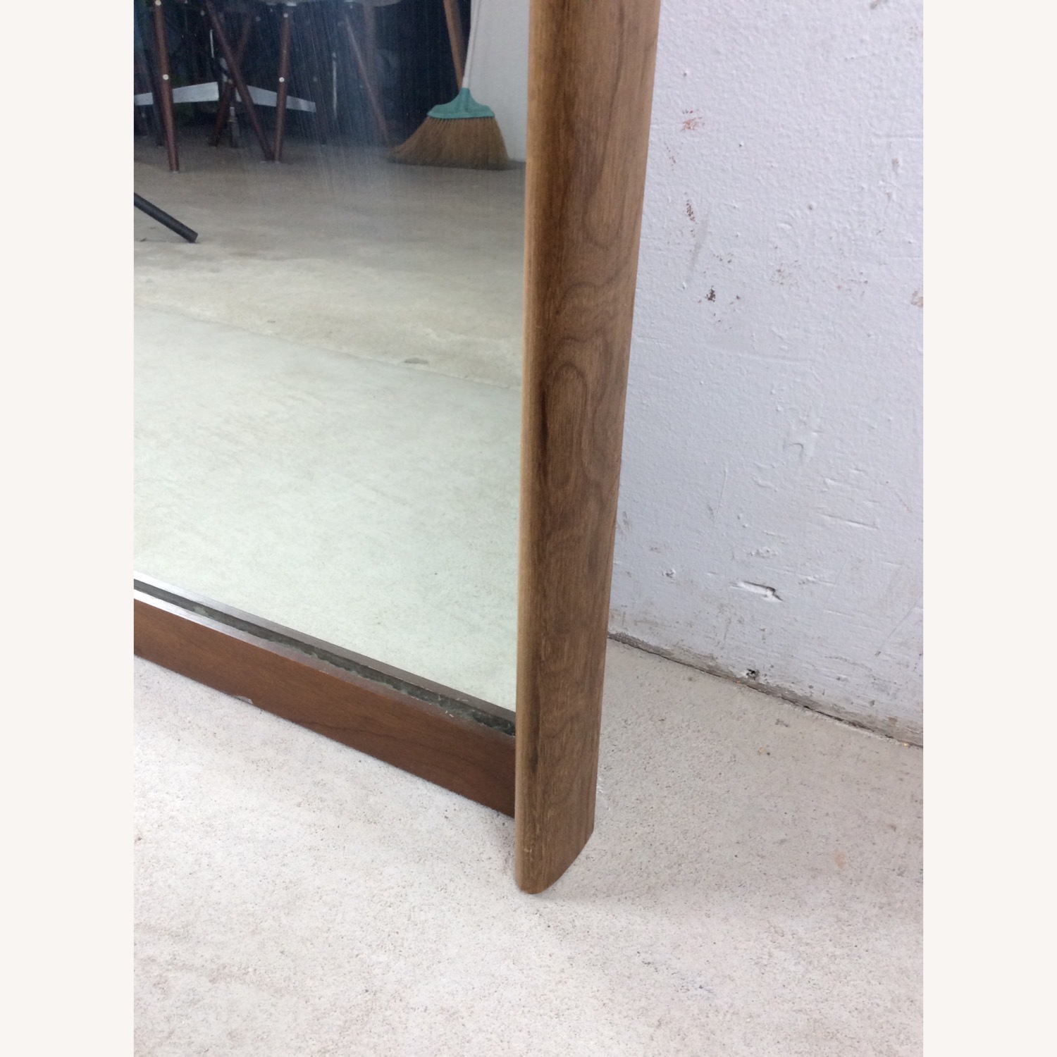 Mid Century Mirror with Unique Curved Top Frame - image-9