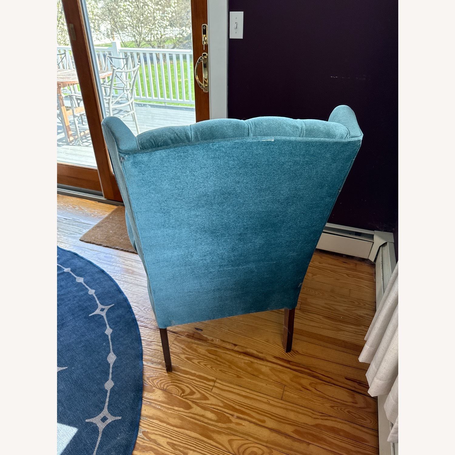 Teal Velour Armchair - image-8
