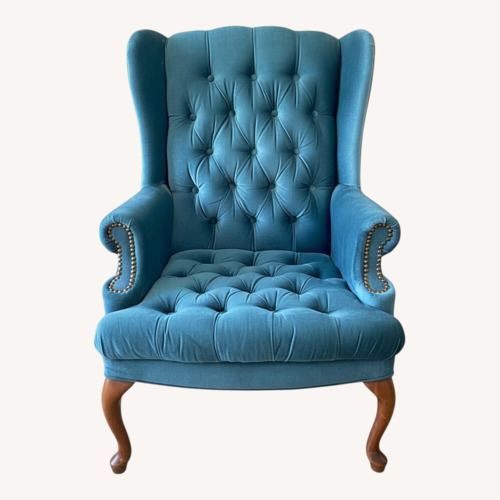Used Teal Velour Armchair for sale on AptDeco