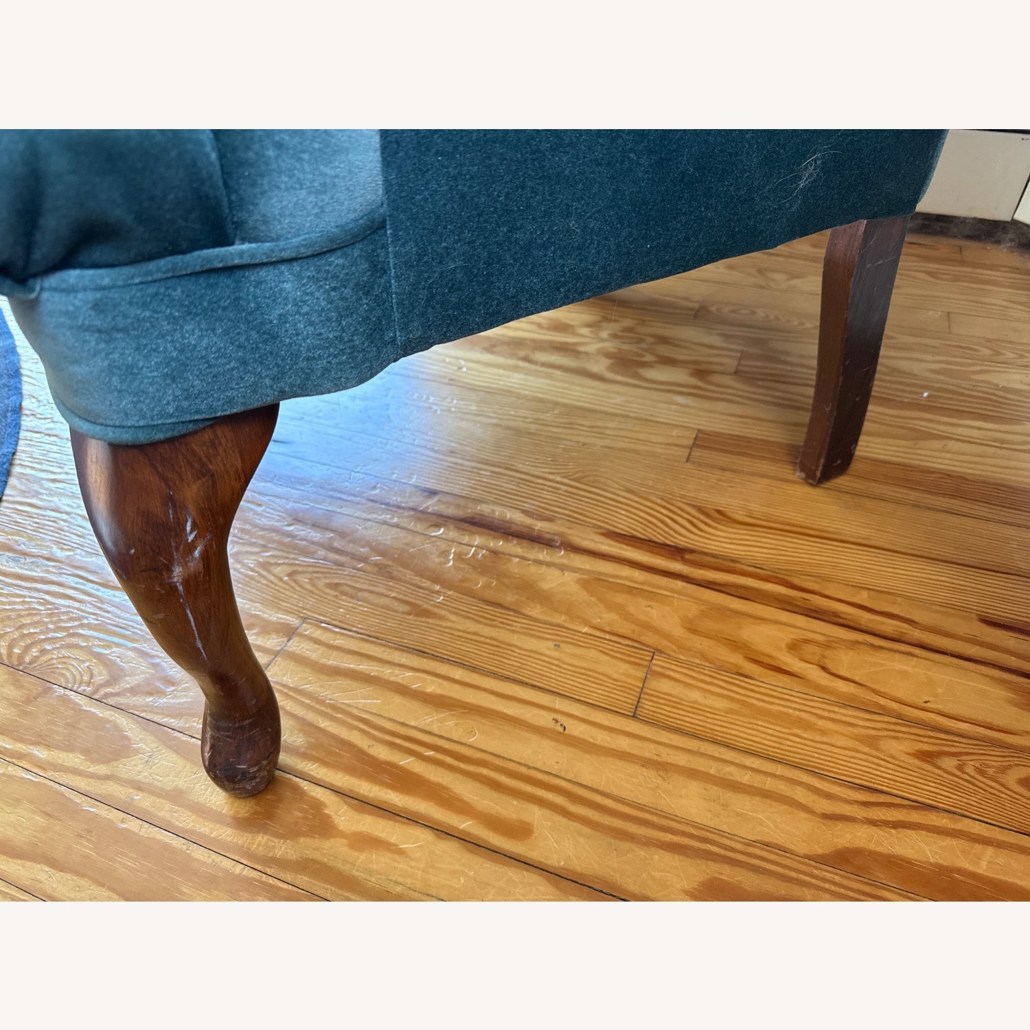 Teal Velour Armchair - image-5